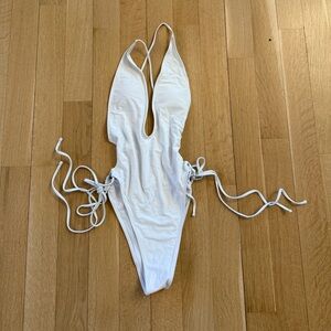 Sexy White Women's One Piece Swimsuit